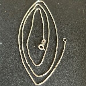 Sterling Silver Tiny Box Chain Necklace 24"